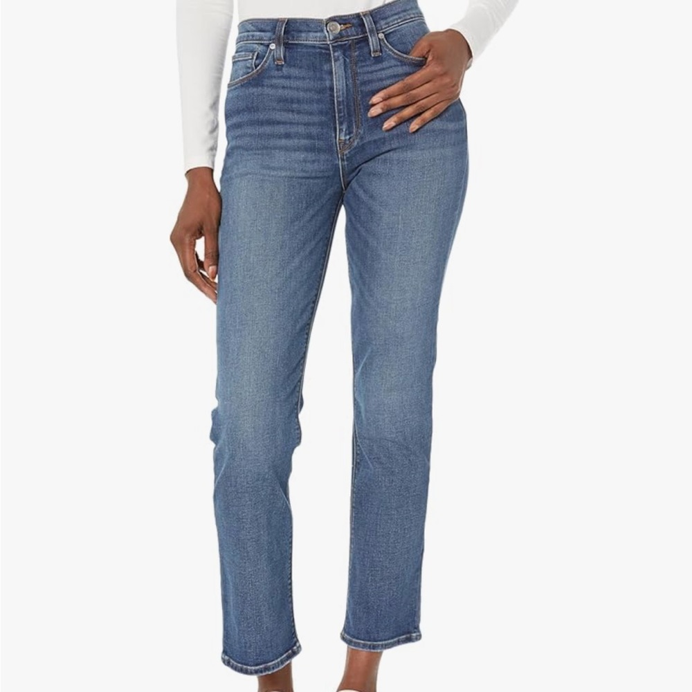 Hudson High-Rise Barbara Straight Ankle Jeans, Size 30